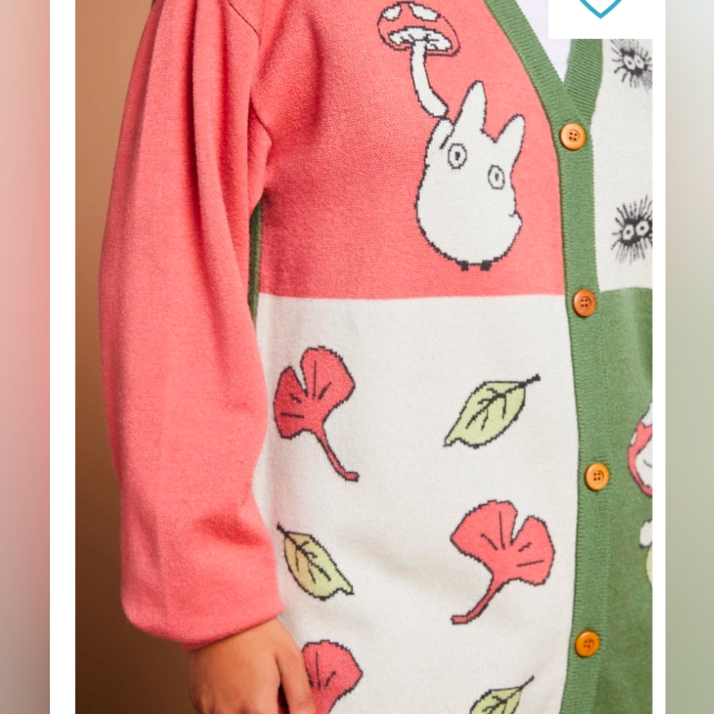 Studio Ghibli My Neighbor Totoro Panel Cardigan BoxLunch Excl XS - Picture 2 of 12